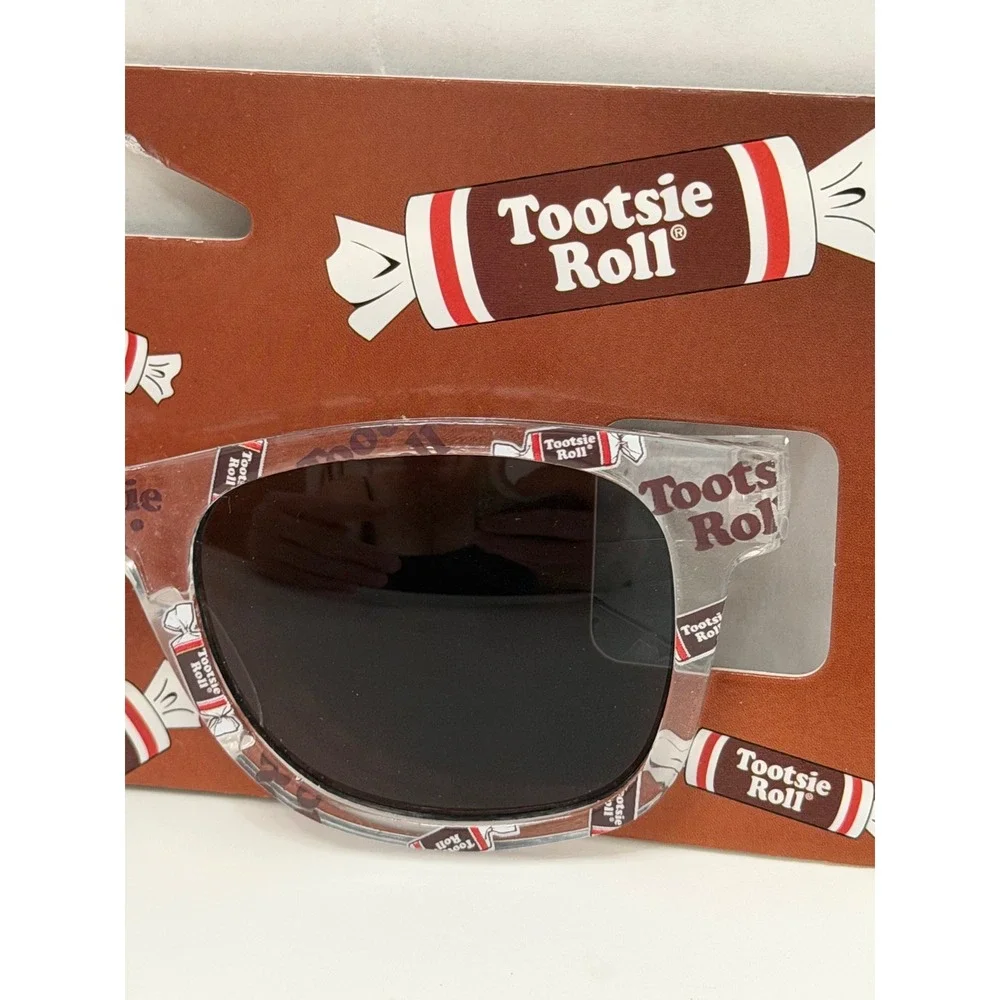 Tootsie Roll Kids Sunglasses Clear Novelty Candy Logo Print UV Protection New